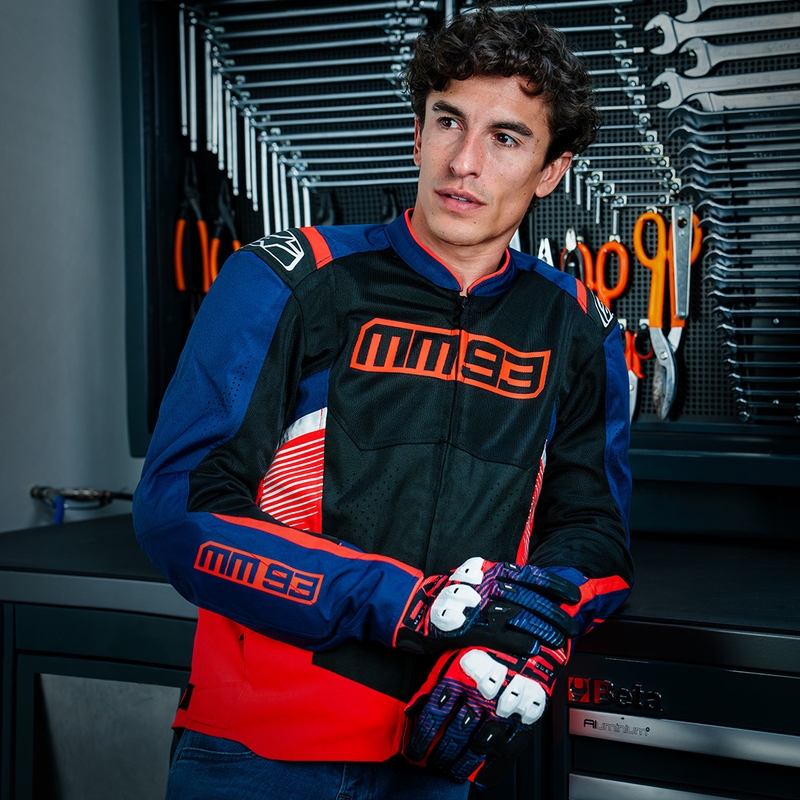 Alpinestars T-SPS Air V2 MM93 motoristička jakna, kolekcija fluo, crveno-plavo-crno-bijela