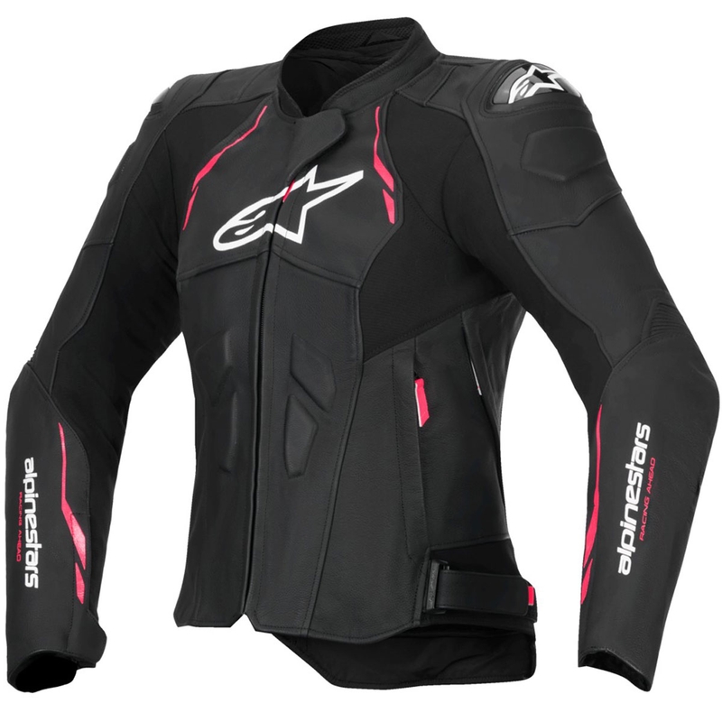 Alpinestars Stella Dusk ženska kožna motoristička jakna crno-rozo-bijela