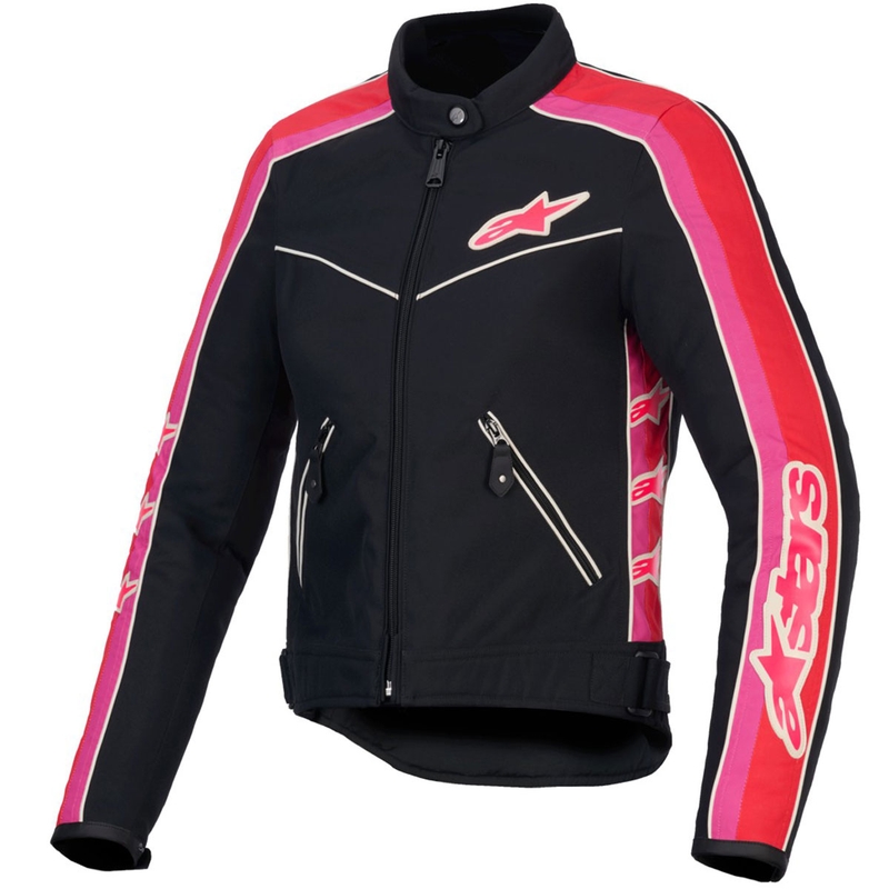 Alpinestars Stella T-Dyno vodootporna ženska motociklistička jakna crno-crveno-ružičasta