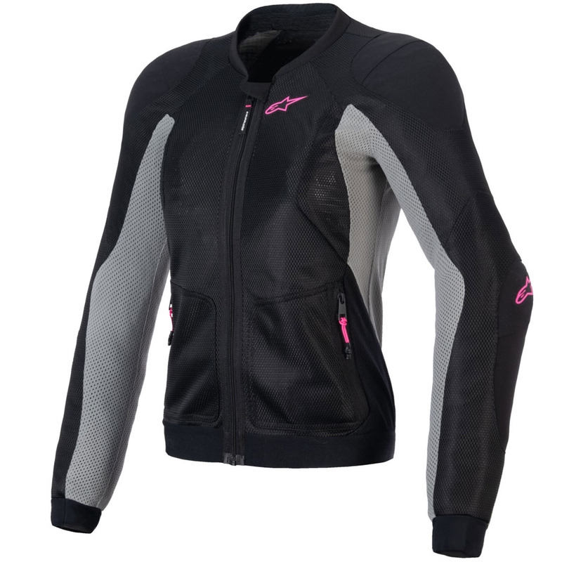 Alpinestars STELLA TROOP-AIR ženska motociklistička jakna crno-sivo-fluo roza