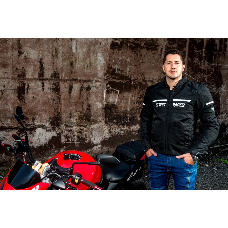 Street Racer Definit Motociklistička jakna crno-bijela rasprodaja