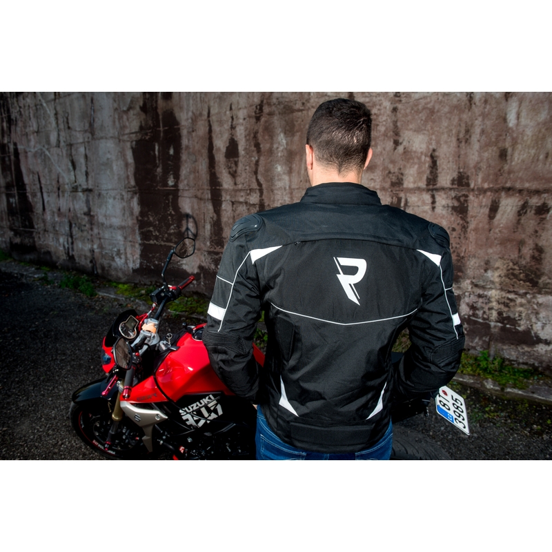Motociklistička jakna Street Racer Spark crno-bijela