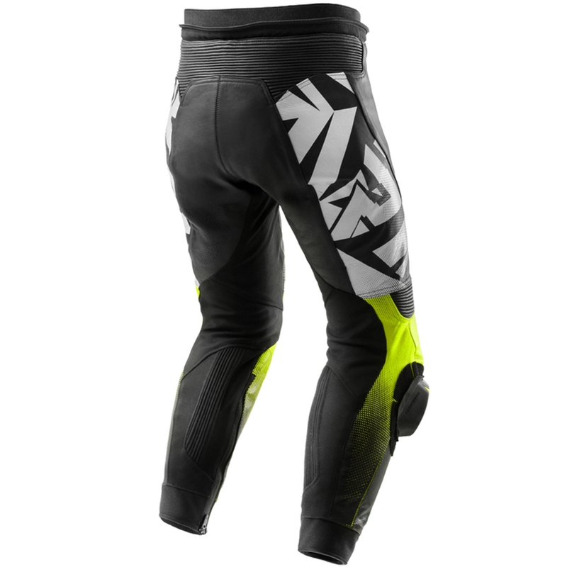Kožne motociklističke hlače Rebelhorn Inferno crno-fluo žute