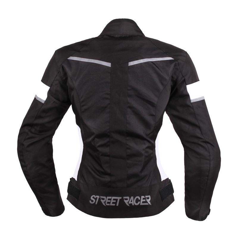 Ženska motoristička jakna Street Racer Betty crno-bijela