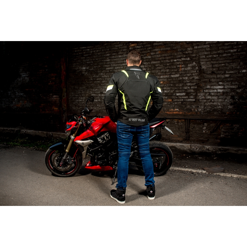 Motoristička jakna Street Racer Zyklon crna-fluo žuta rasprodaja