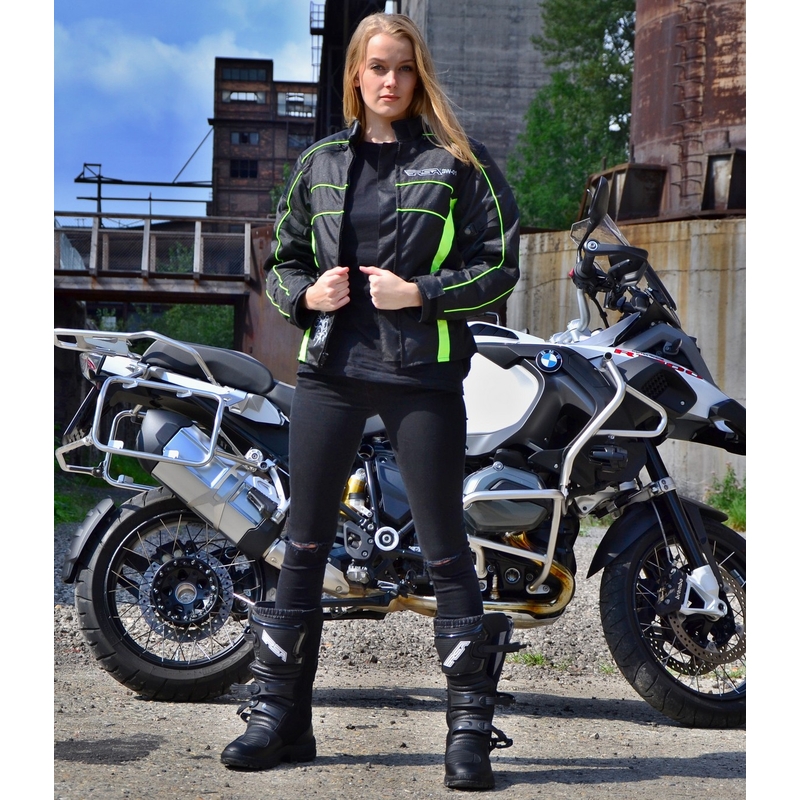Ženske motorističke jakne RSA SW-01 crno-fluo žuta rasprodaja