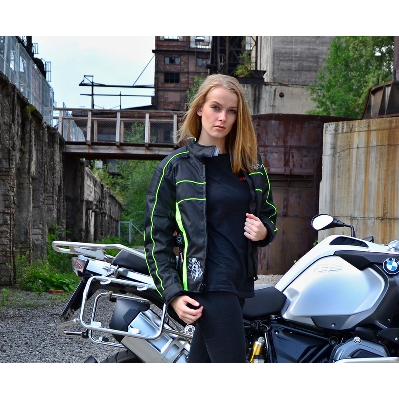 Ženske motorističke jakne RSA SW-01 crno-fluo žuta rasprodaja