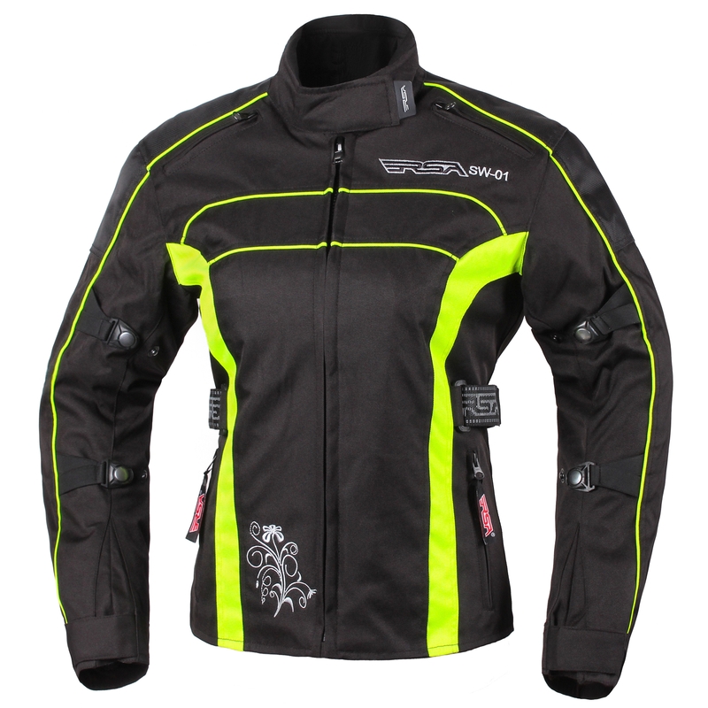 Ženske motorističke jakne RSA SW-01 crno-fluo žuta rasprodaja