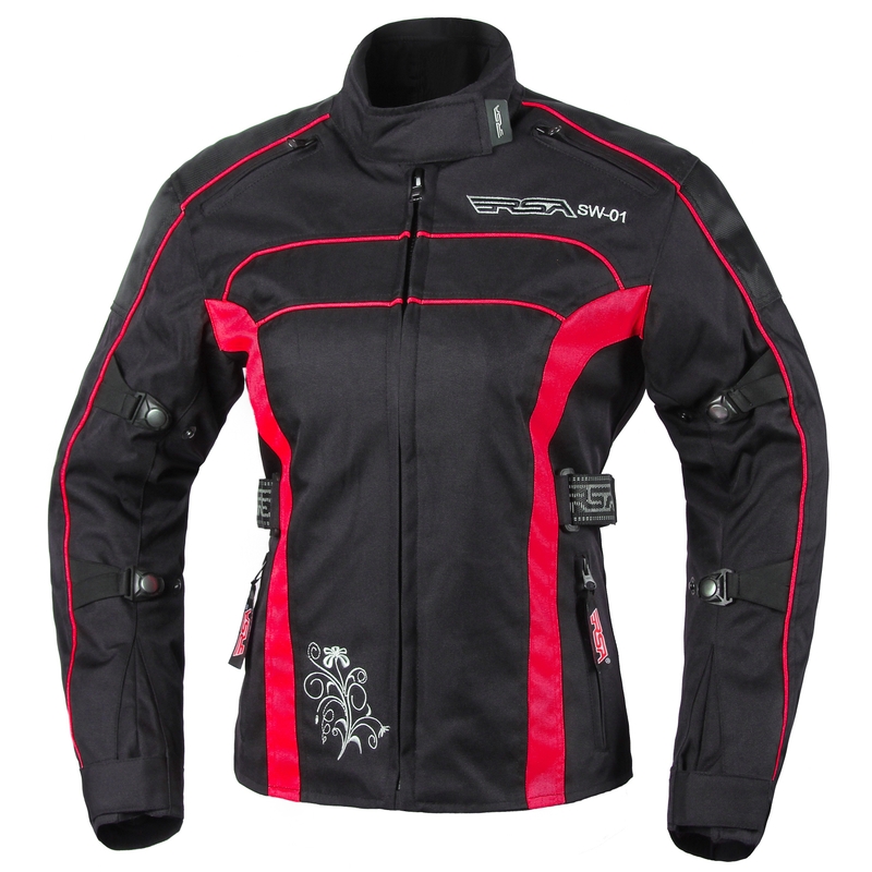 Ženske motorističke jakne RSA SW-01 crno-crvena rasprodaja