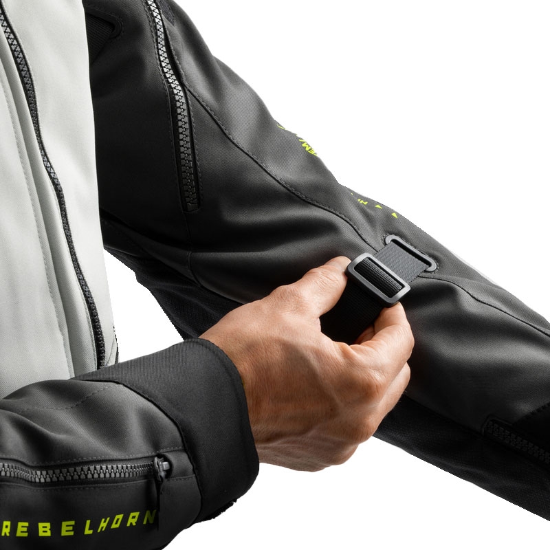 Motociklistička jakna Rebelhorn Hardy 3.0 crna-siva-fluo žuta