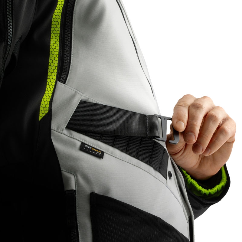 Motociklistička jakna Rebelhorn Hardy 3.0 crna-siva-fluo žuta