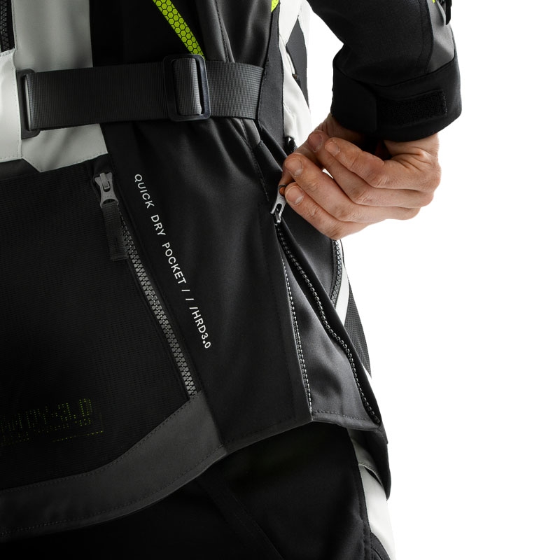 Motociklistička jakna Rebelhorn Hardy 3.0 crna-siva-fluo žuta