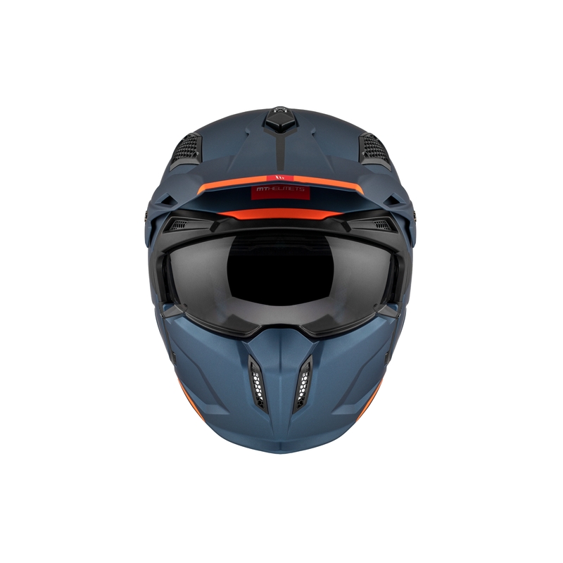 Otvorena kaciga s maskom MT Streetfighter SV S Solid A7 mat plava s iridium vizirom
