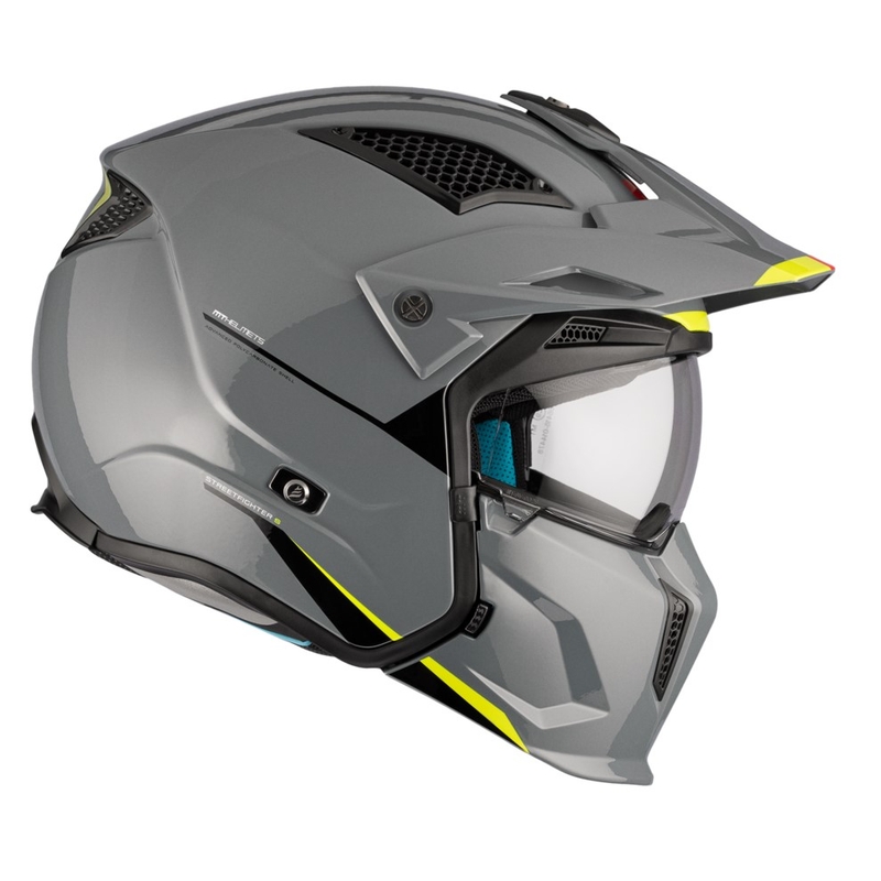 Otvorena kaciga s maskom MT Streetfighter SV S Solid A22 sjajno siva s iridium vizirom