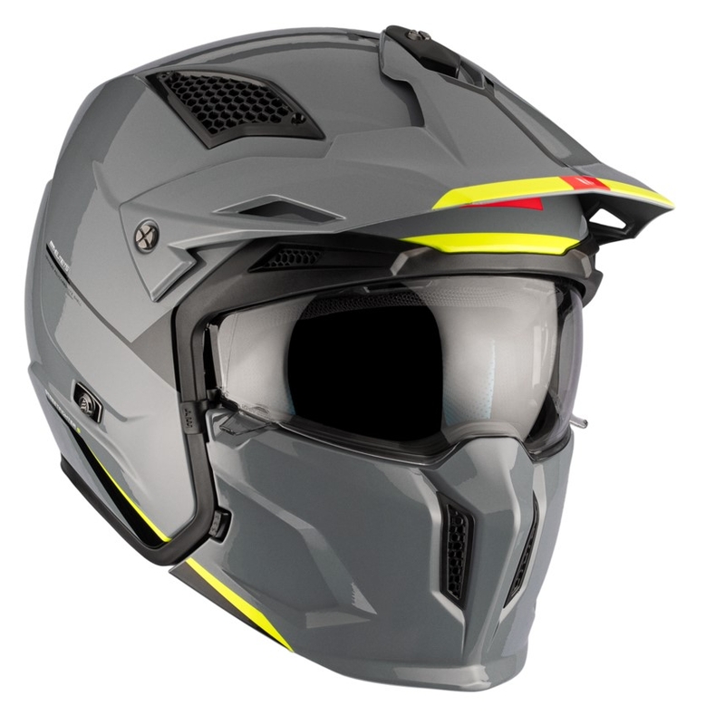 Otvorena kaciga s maskom MT Streetfighter SV S Solid A22 sjajno siva s iridium vizirom