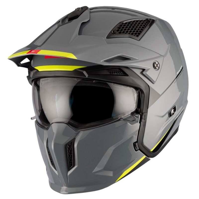 Otvorena kaciga s maskom MT Streetfighter SV S Solid A22 sjajno siva s iridium vizirom