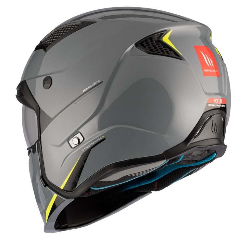 Otvorena kaciga s maskom MT Streetfighter SV S Solid A22 sjajno siva s iridium vizirom