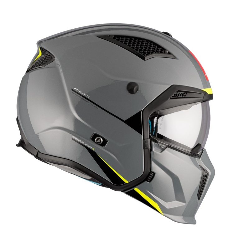 Otvorena kaciga s maskom MT Streetfighter SV S Solid A22 sjajno siva s iridium vizirom