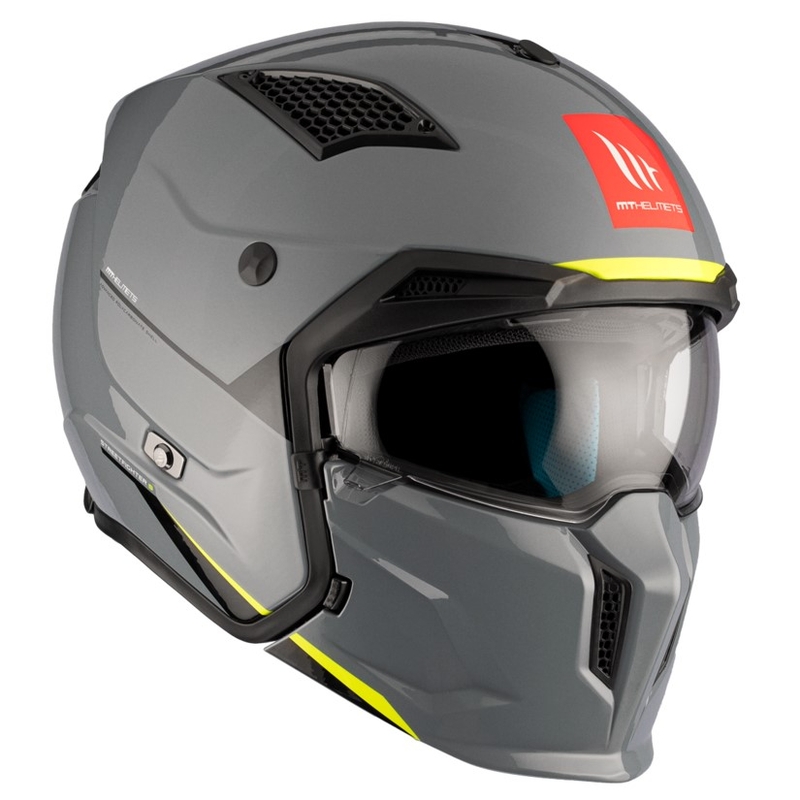 Otvorena kaciga s maskom MT Streetfighter SV S Solid A22 sjajno siva s iridium vizirom