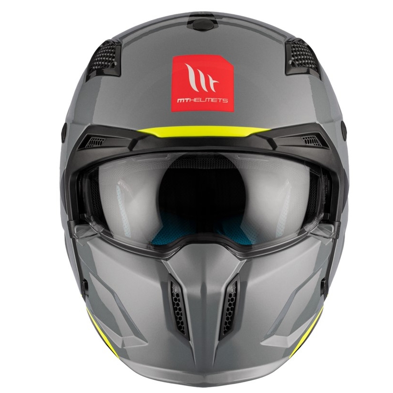 Otvorena kaciga s maskom MT Streetfighter SV S Solid A22 sjajno siva s iridium vizirom