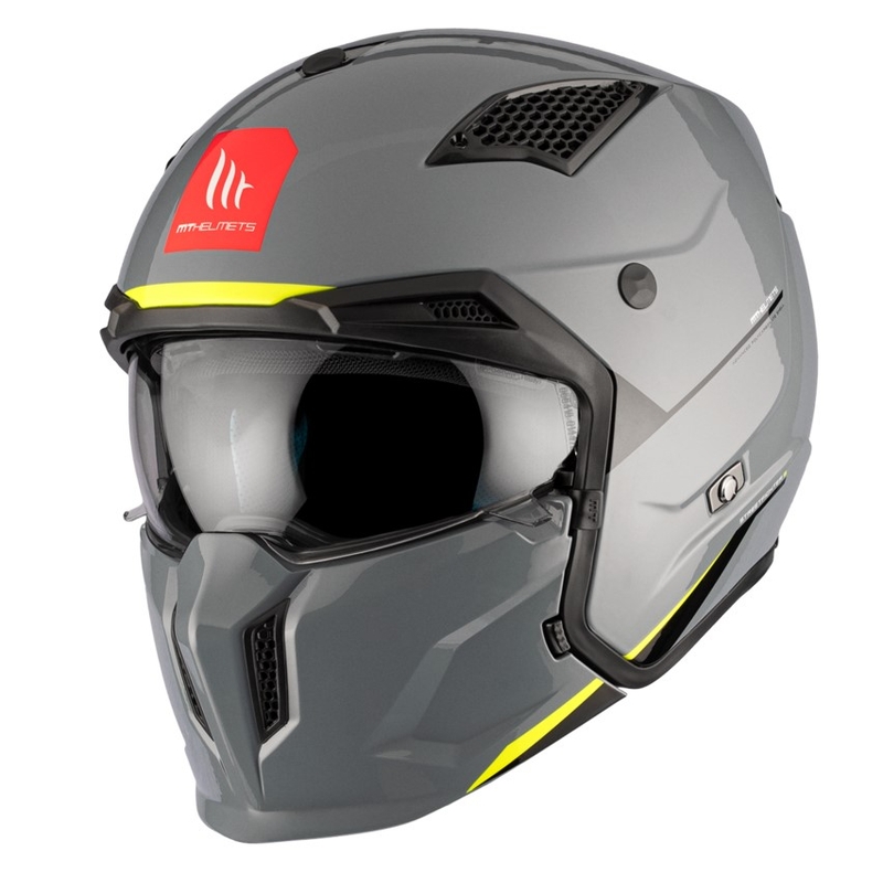 Otvorena kaciga s maskom MT Streetfighter SV S Solid A22 sjajno siva s iridium vizirom