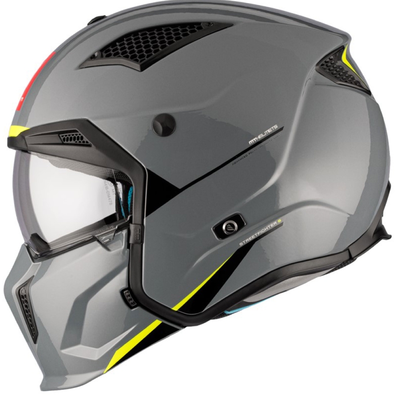 Otvorena kaciga s maskom MT Streetfighter SV S Solid A22 sjajno siva s iridium vizirom