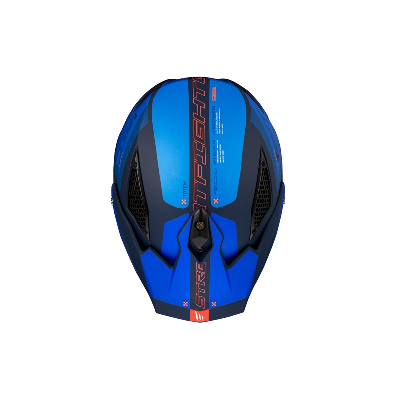 Otvorena kaciga s maskom MT Streetfighter SV Totem C17 bijelo-plava s iridium vizirom