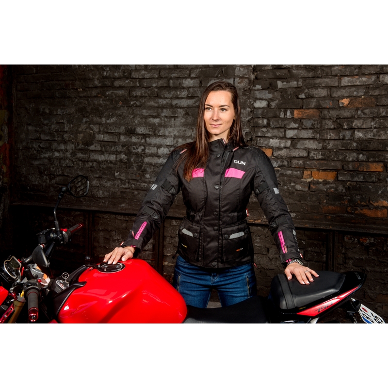 RSA Gun ženska motociklistička jakna crna/roza rasprodaja