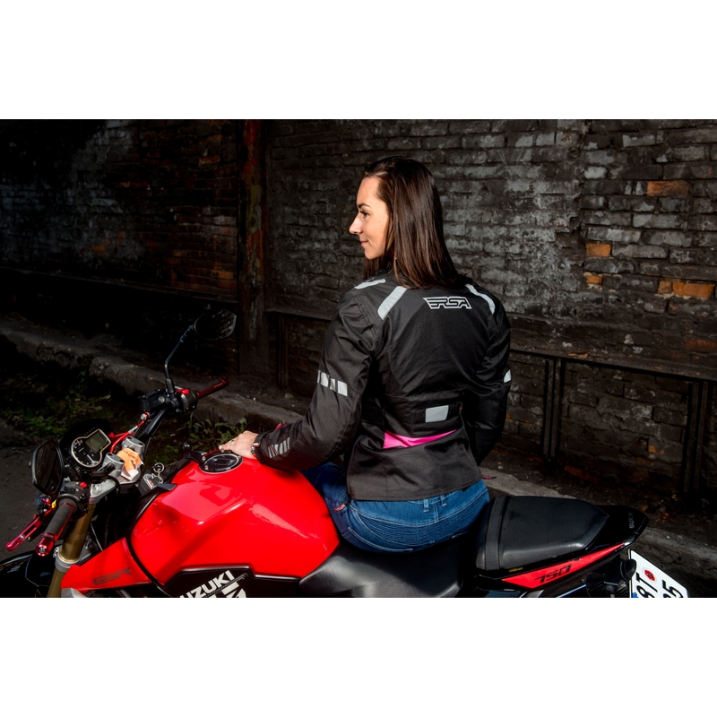 RSA Gun ženska motociklistička jakna crna/roza rasprodaja