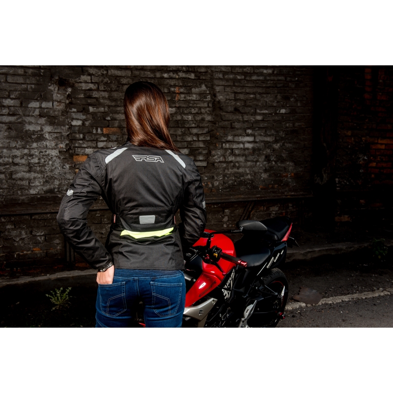 RSA Gun ženska motociklistička jakna crno-fluo žuta rasprodaja