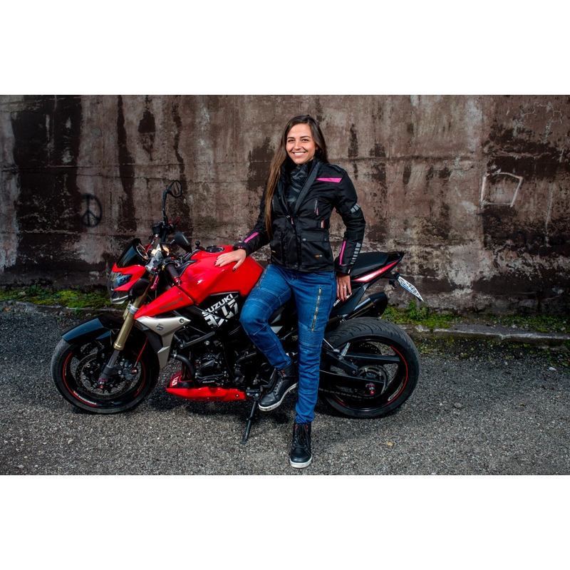 RSA Gun ženska troslojna motociklistička jakna crna/ružičasta rasprodaja