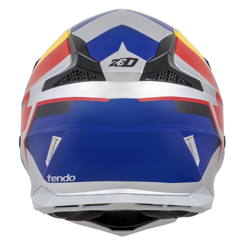 Motocross kaciga ZED X1.9 Tendo pearl plava-crvena-žuta-srebrna