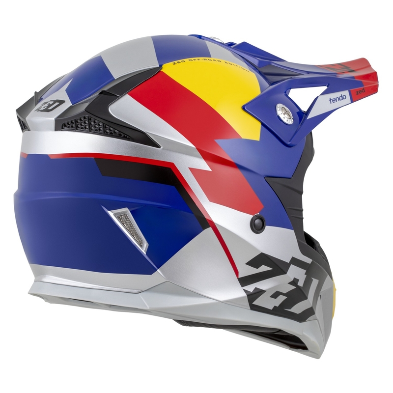 Motocross kaciga ZED X1.9 Tendo pearl plava-crvena-žuta-srebrna