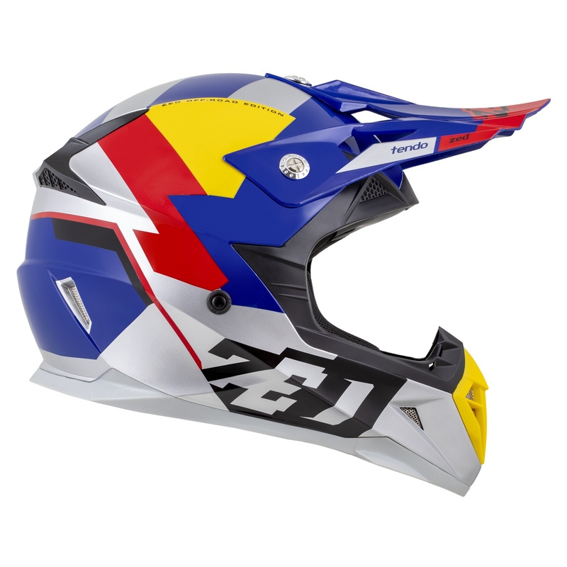 Motocross kaciga ZED X1.9 Tendo pearl plava-crvena-žuta-srebrna