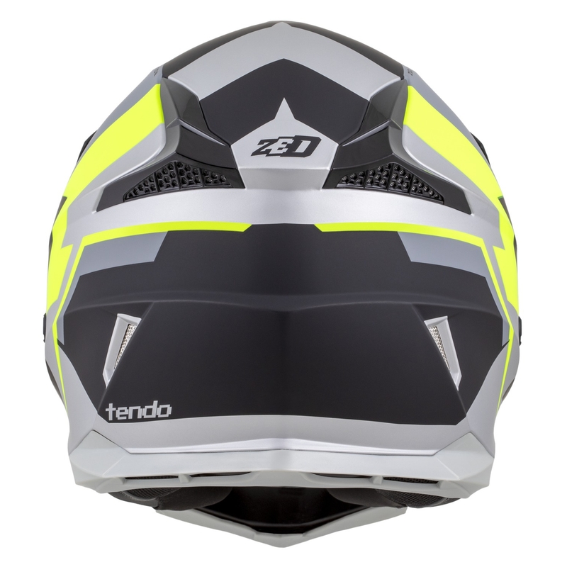 Kaciga za motocross ZED X1.9 Tendo mat crna-tamno siva-svijetlo siva-fluo žuta