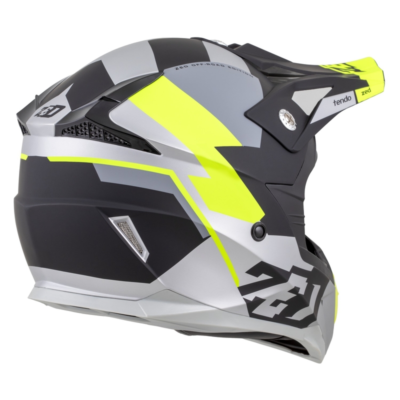 Kaciga za motocross ZED X1.9 Tendo mat crna-tamno siva-svijetlo siva-fluo žuta