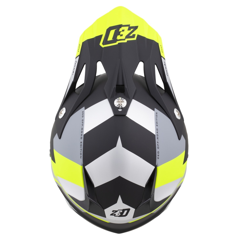 Kaciga za motocross ZED X1.9 Tendo mat crna-tamno siva-svijetlo siva-fluo žuta