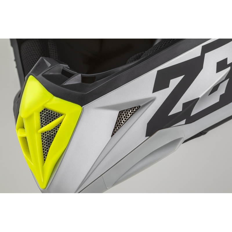 Kaciga za motocross ZED X1.9 Tendo mat crna-tamno siva-svijetlo siva-fluo žuta