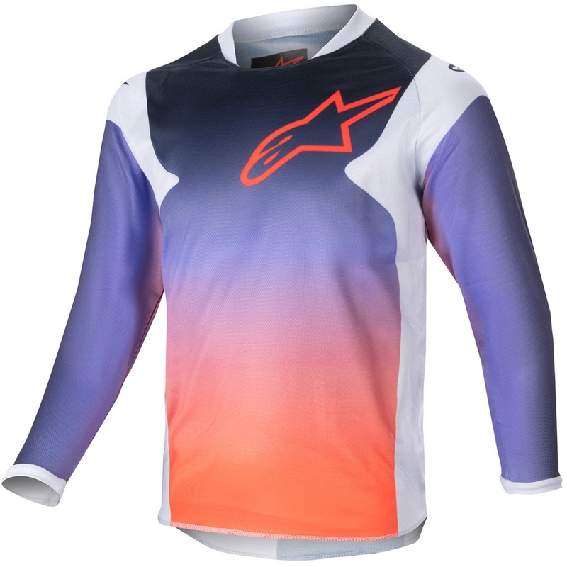 Dječja majica za motocros Alpinestars Racer Hoen svijetlo siva-gradient-crna