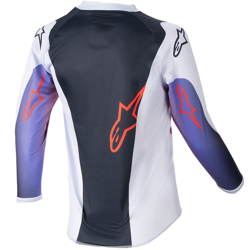 Dječja majica za motocros Alpinestars Racer Hoen svijetlo siva-gradient-crna
