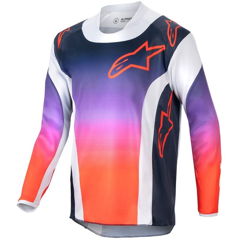 Alpinestars Racer Hoen 2024 dječja motocross majica sivo-plavo-narančasta