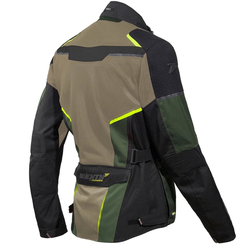 Motociklistička jakna Seventy Degrees SD-JT70 Atacama pješčano-zelena-fluo žuta