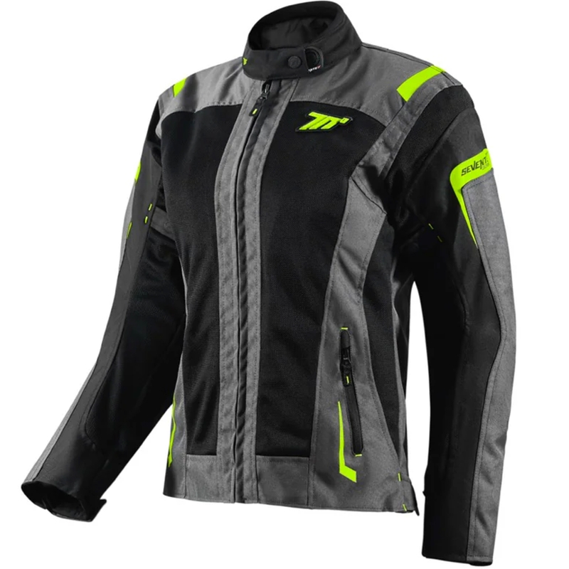 Ženska motociklistička jakna Seventy Degrees SD-JT68 Sahara crno-fluo žuta
