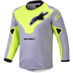 Dječji motocross dres Alpinestars Racer Veil Kids sivo-fluo žuti