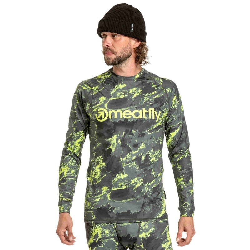 Muška termo majica kratkih rukava Meatfly Avery plavo-zelena camo