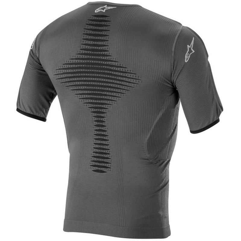 Termo majica s kratkim rukavima i štitnicima Alpinestars Roost Base antracit-crna