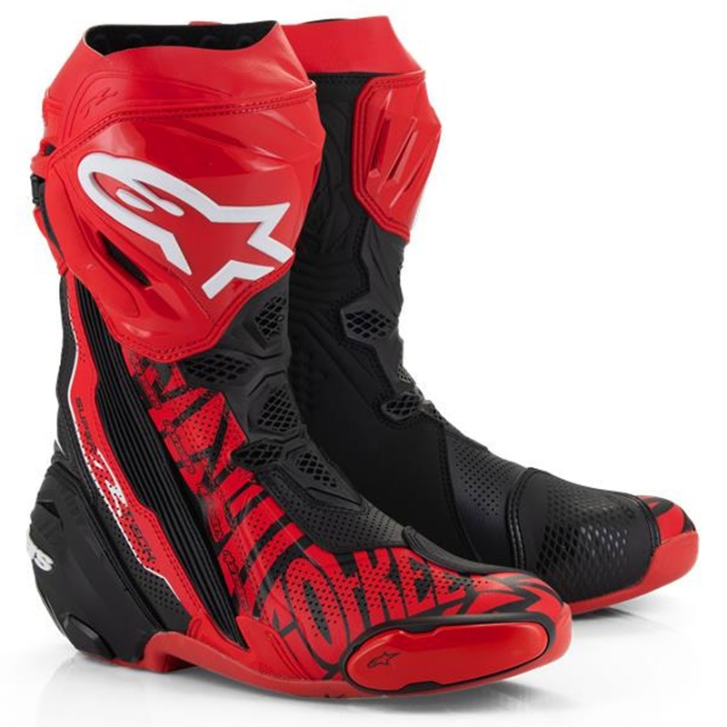 Alpinestars Supertech R Vented motociklističke čizme ograničeno izdanje Francesco Bagnaia crveno-crne