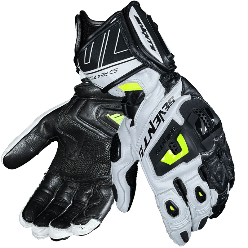Seventy Degrees SD-R24 Pista motociklističke rukavice bijelo-crno-fluo žute