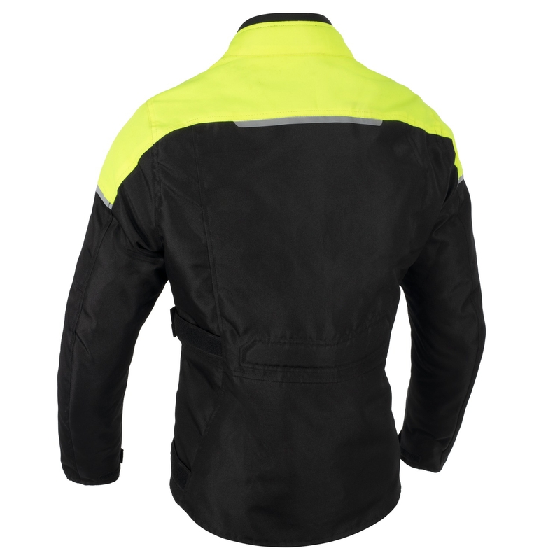 Ženska motoristička jakna Oxford Spartan Long WP crno-fluo žuta