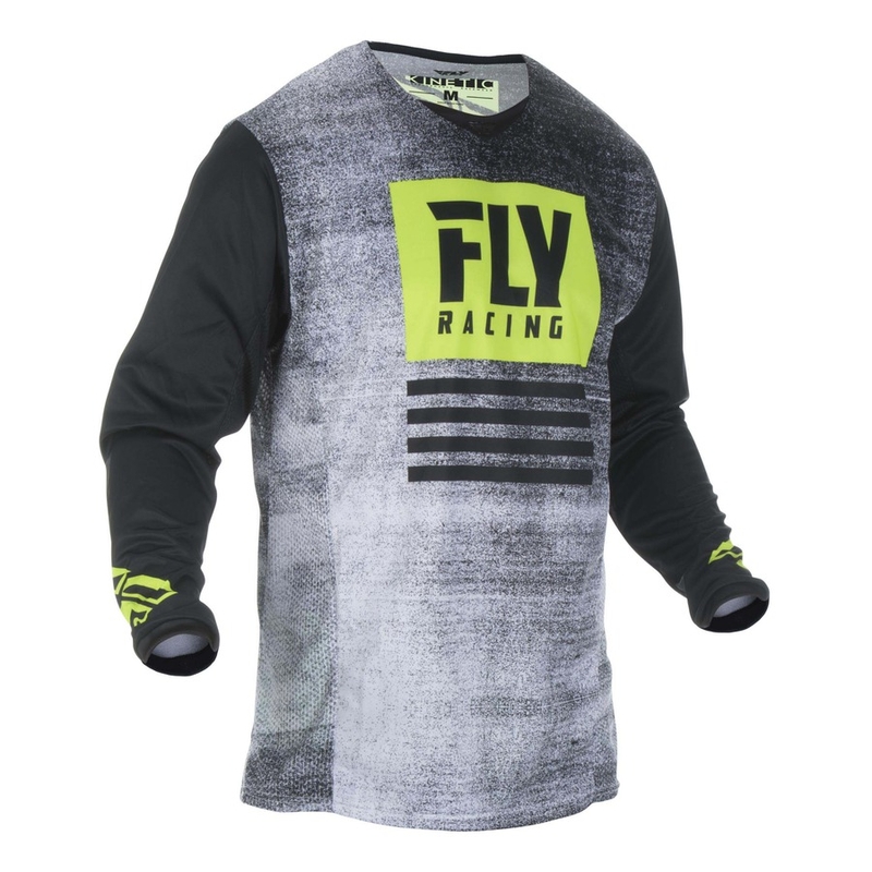FLY Racing Kinetic NOIZ 2019 Motocross Jersey - SAD Black-Fluo Yellow rasprodaja